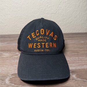 Tecovas Trucker Hat Black Mesh Adjustable Cap Quality Made Western Austin Texas